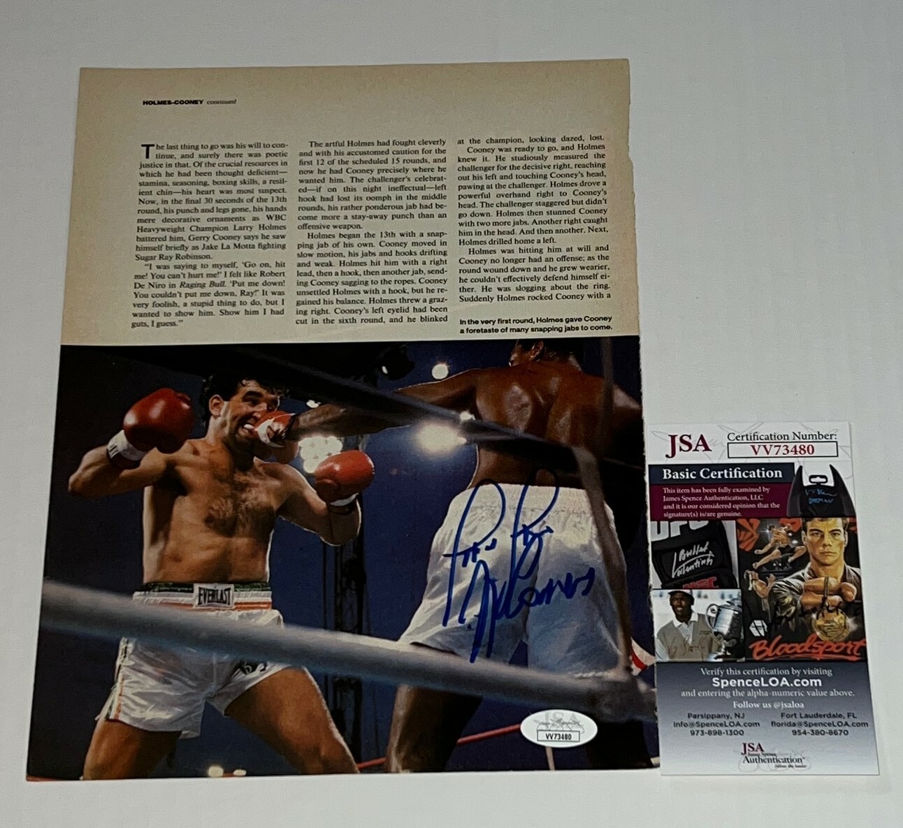 Gerry Cooney signed Boxing Magazine Page autographed 8 JSA