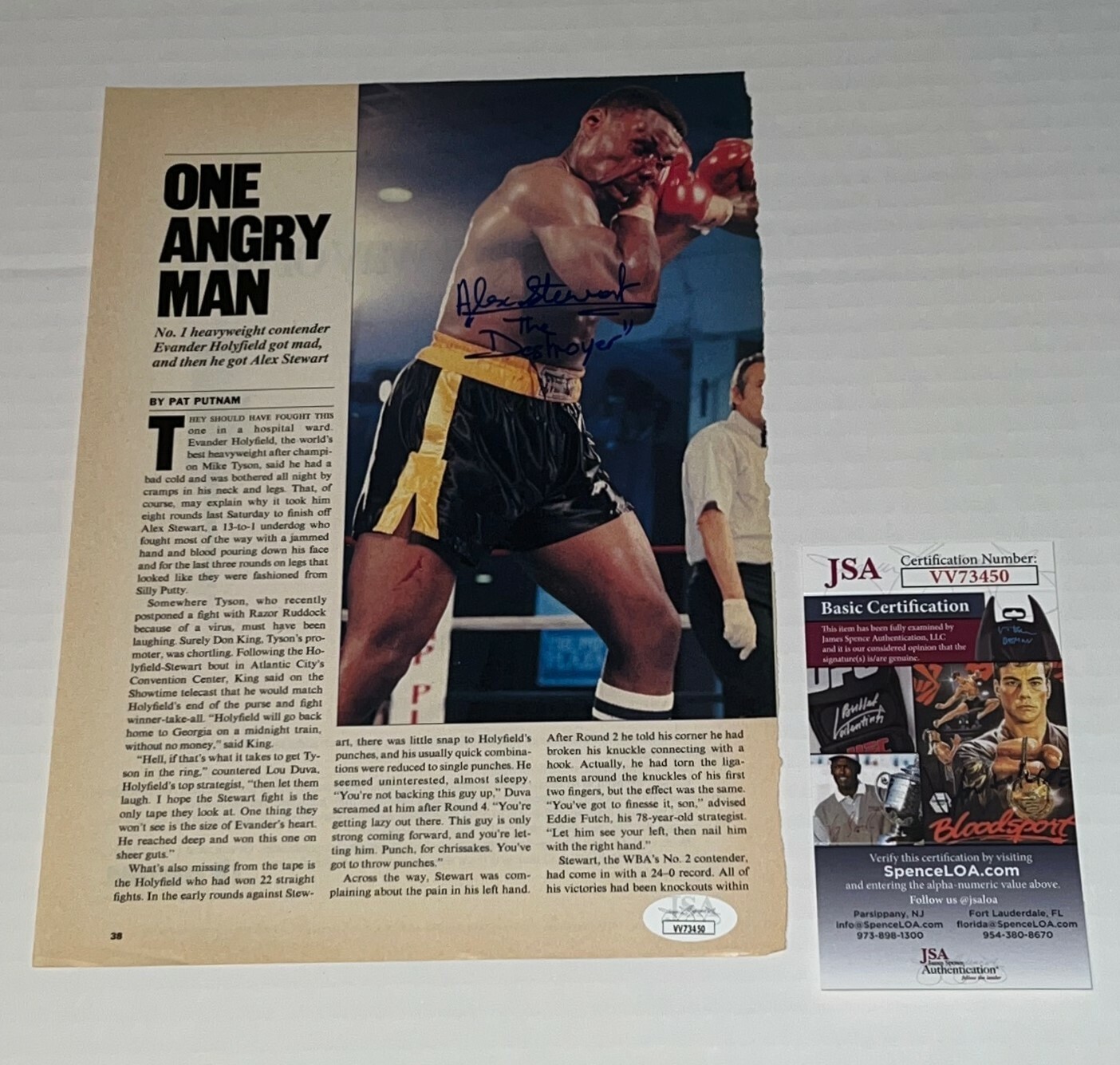 Alex Stewart The Destroyer signed Magazine Page autographed JSA