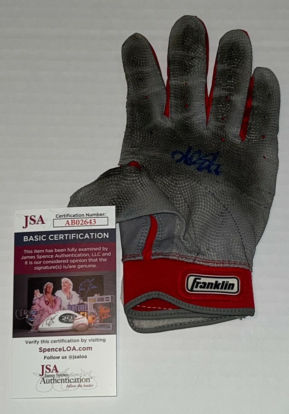 Adam Eaton White Sox Nationals signed Game Used Batting Glove autographed 2 JSA