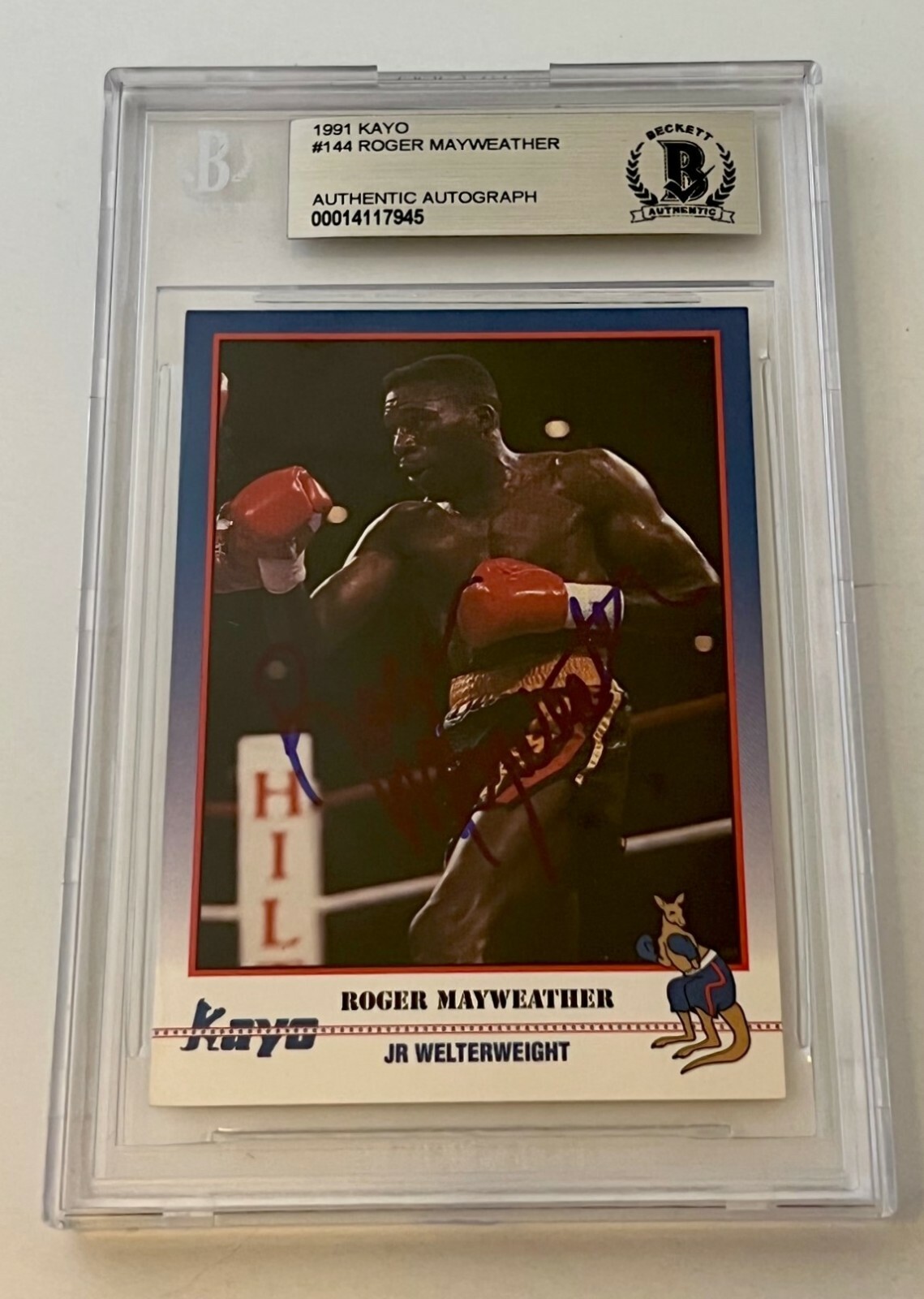 Roger Mayweather Boxing signed 1991 Kayo #144 Card autographed Beckett Slabbed 3

