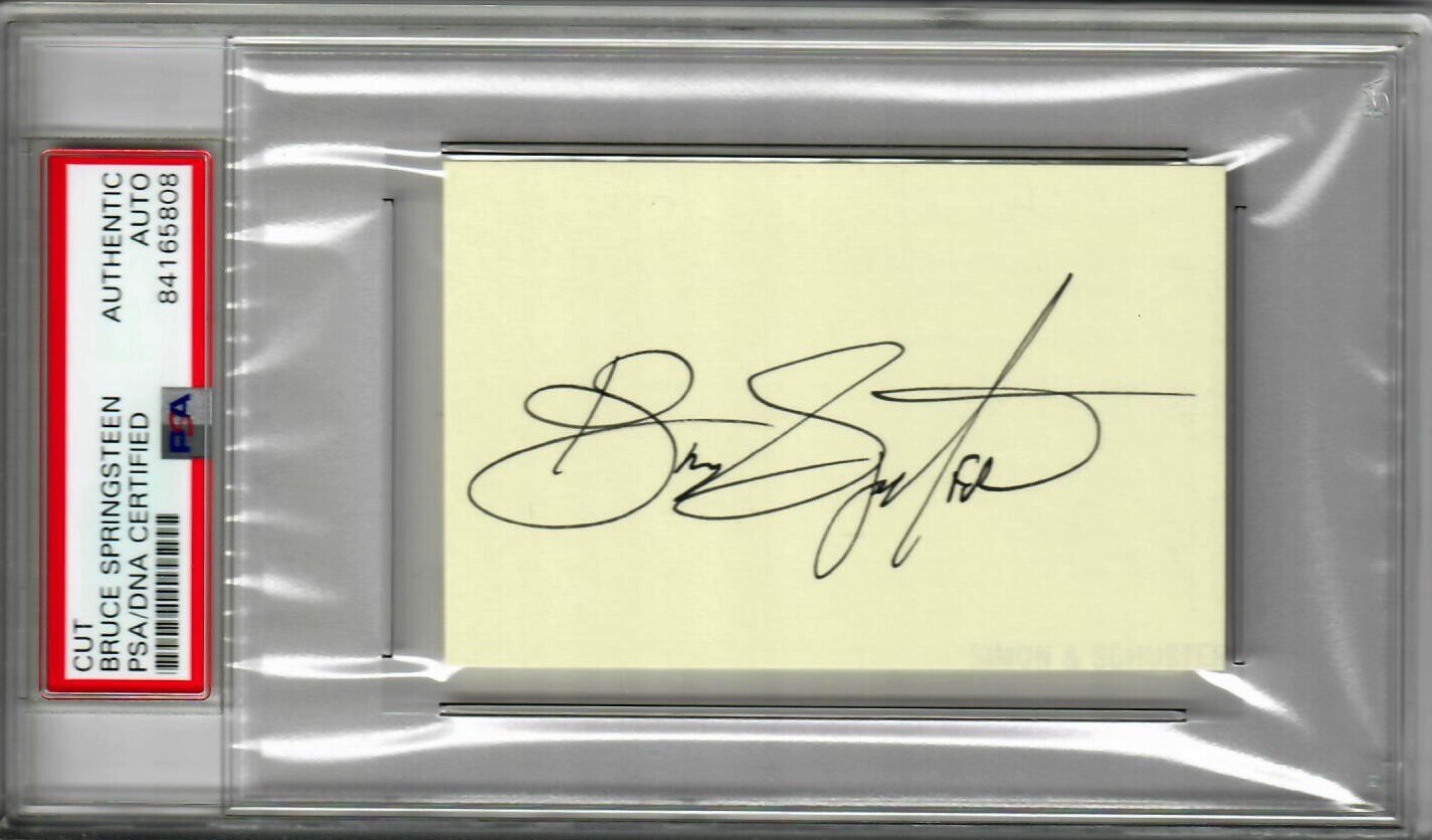 BRUCE SPRINGSTEEN SIGNED CUT SIGNATURE PSA DNA 84165808
