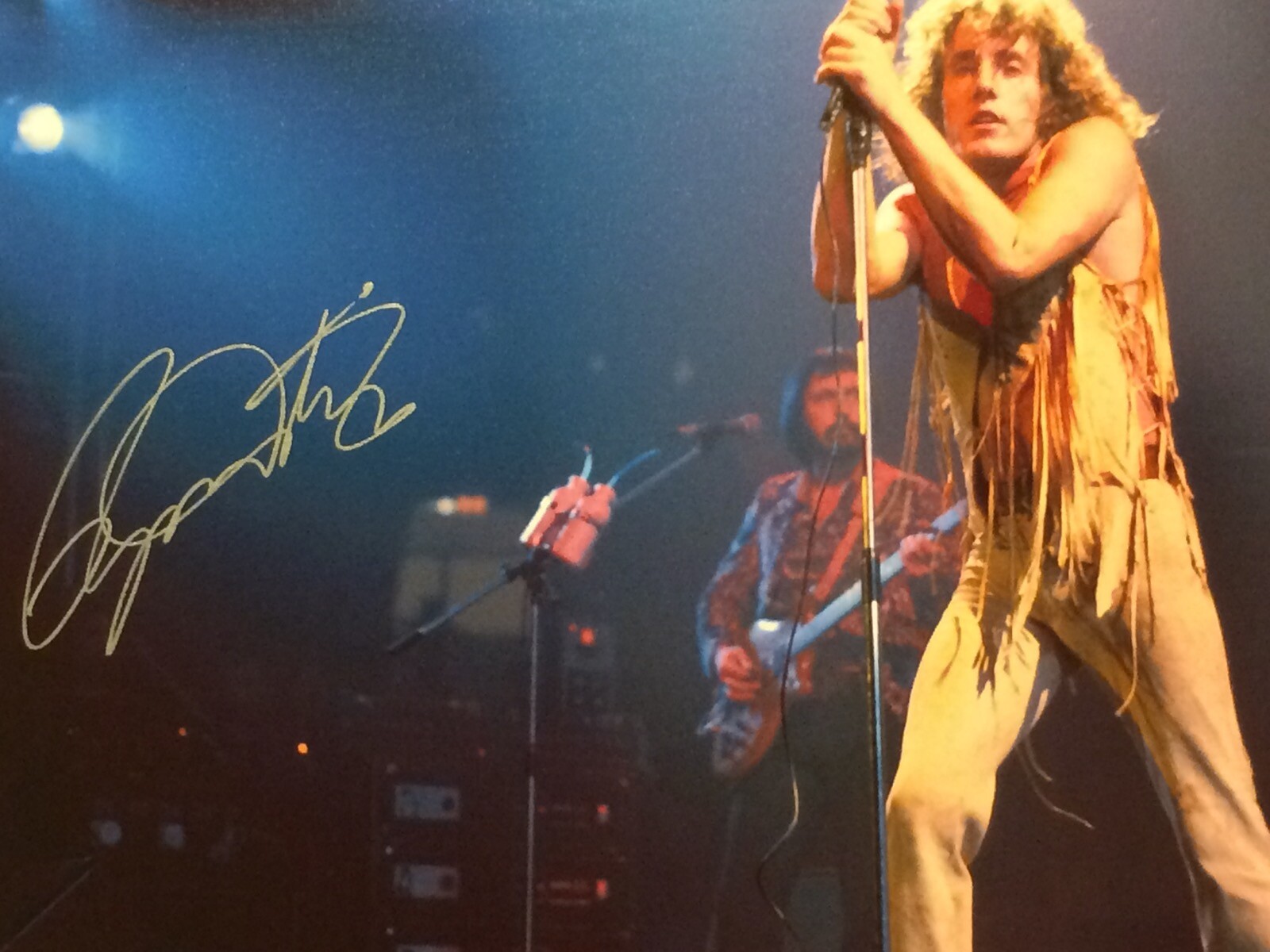 ROGER DALTREY SIGNED 25X36 CANVAS THE WHO PSA DNA 5A88310 FULL LETTER
