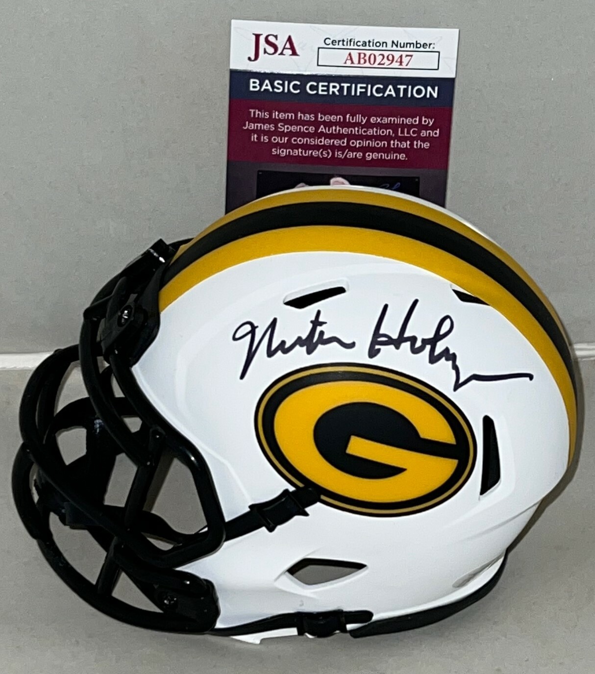 MIKE HOLMGREN SIGNED GREEN BAY PACKERS LUNAR ECLIPSE MINI HELMET AUTOGRAPHED JSA COLLECTIBLE MEMORABILIA