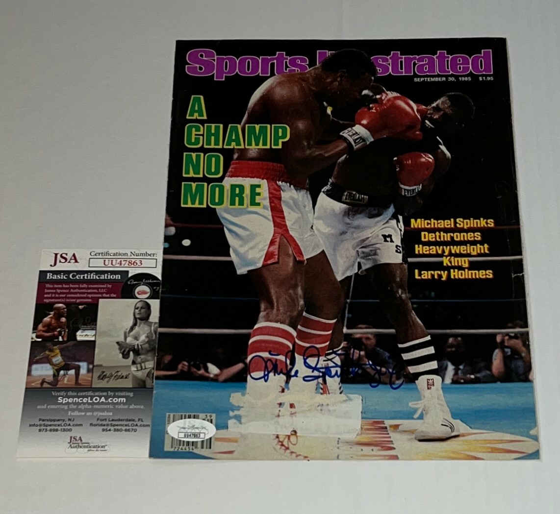 Michael Spinks Jinx signed Magazine Page Boxing Champ autographed 14 JSA