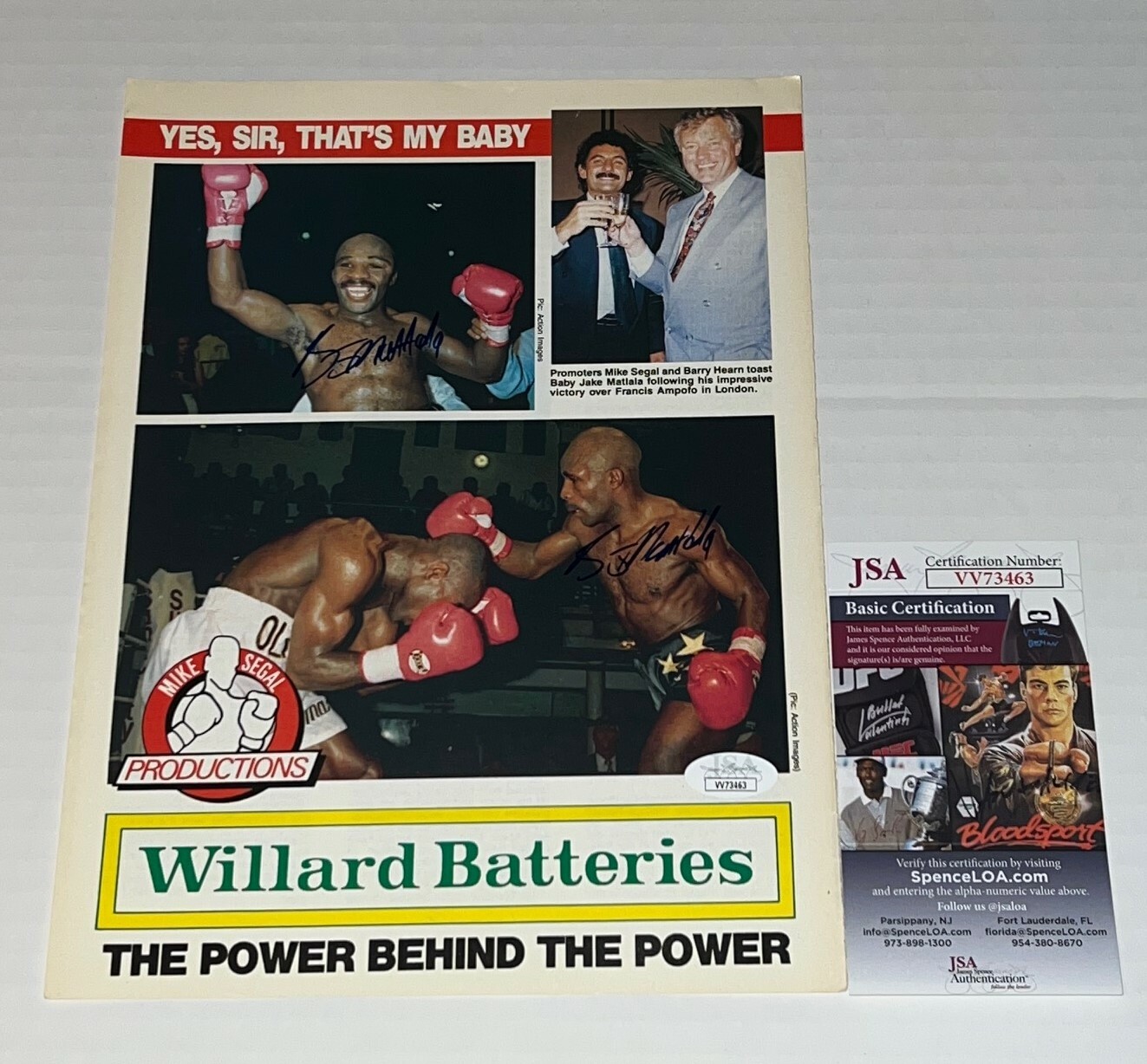 Jacob Matlala Baby Jake signed Magazine Page Boxing Champ autographed JSA