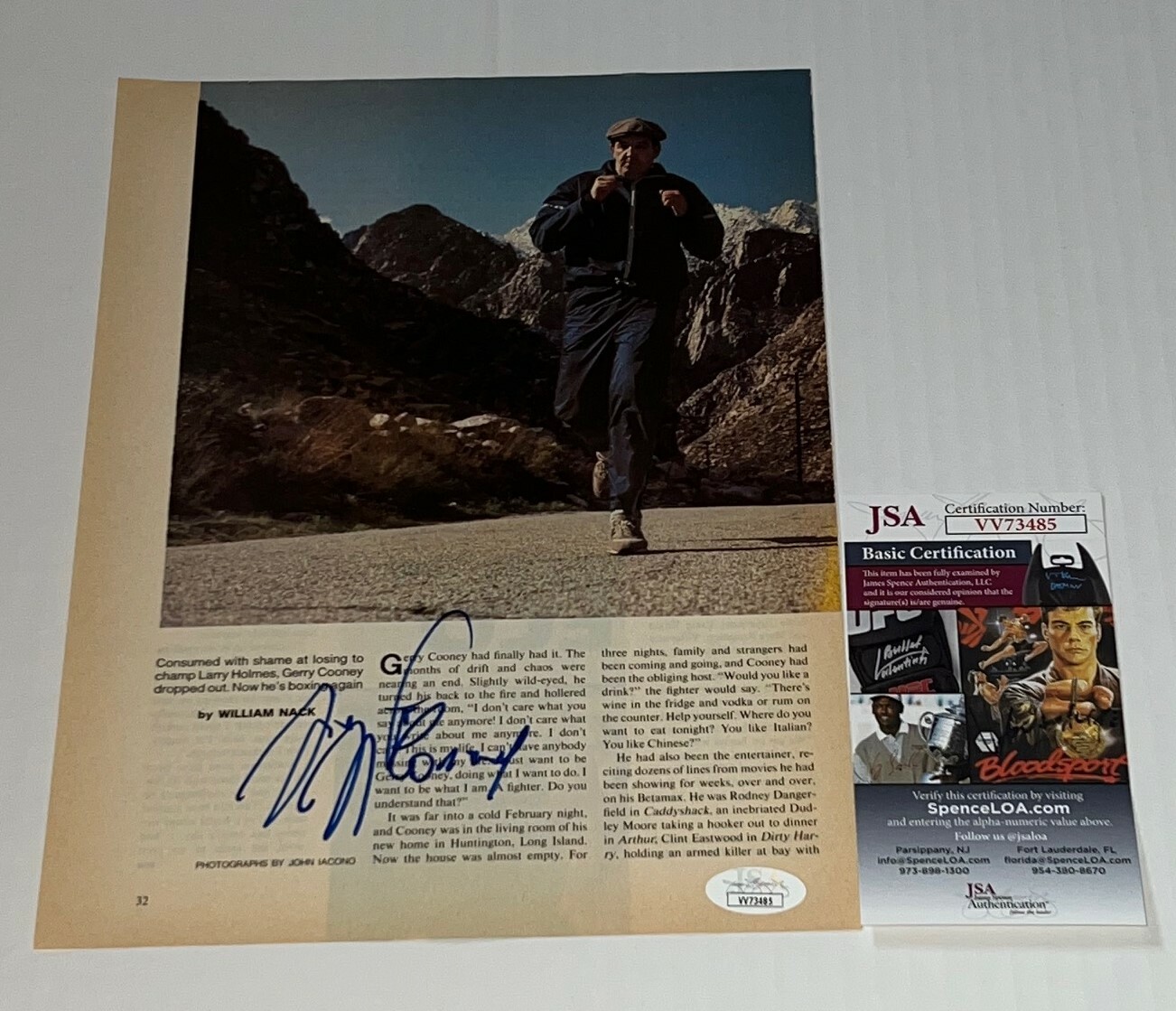 Gerry Cooney signed Boxing Magazine Page autographed 3 JSA
