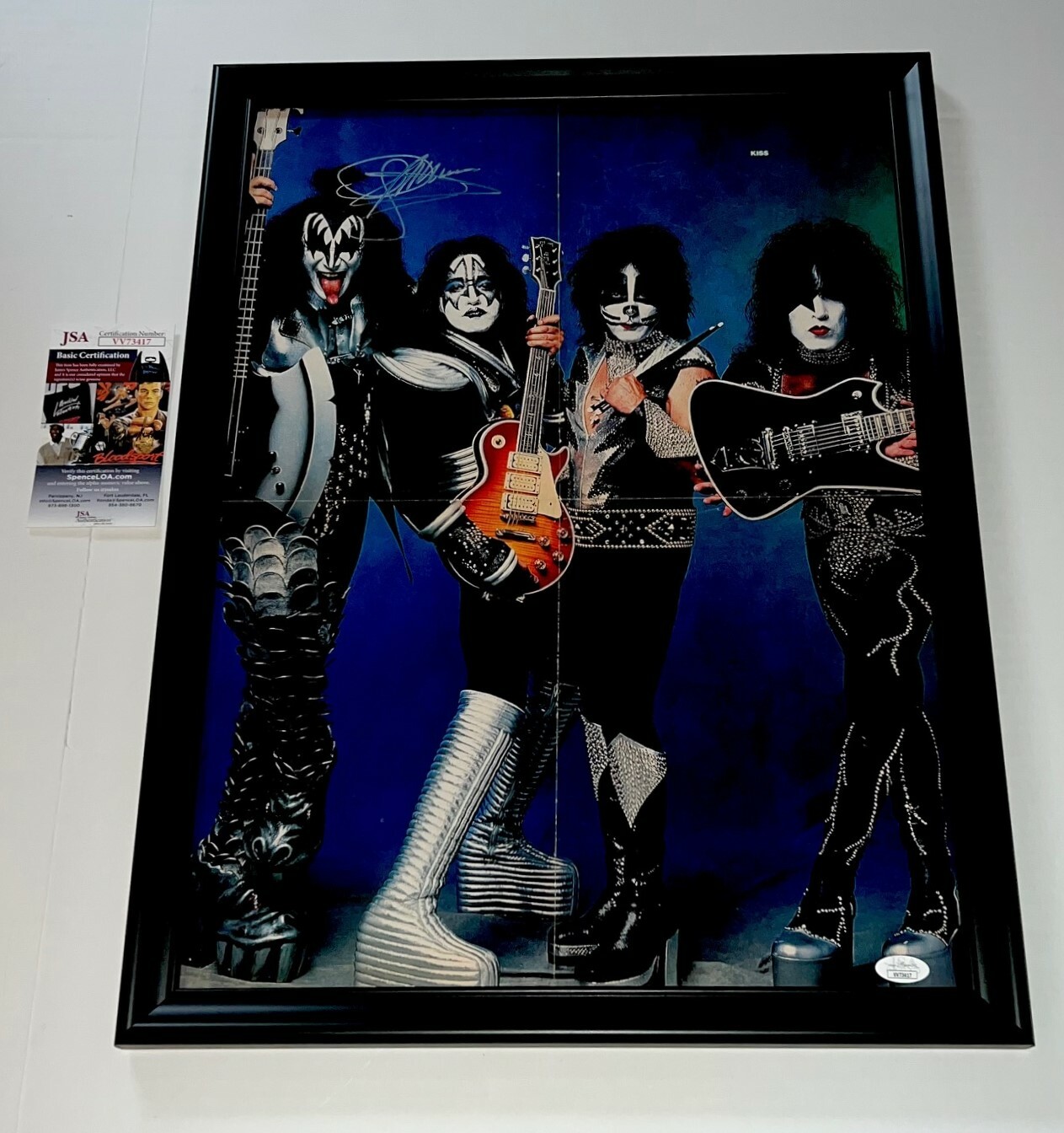Gene Simmons signed Framed Kiss Poster autographed JSA Certified