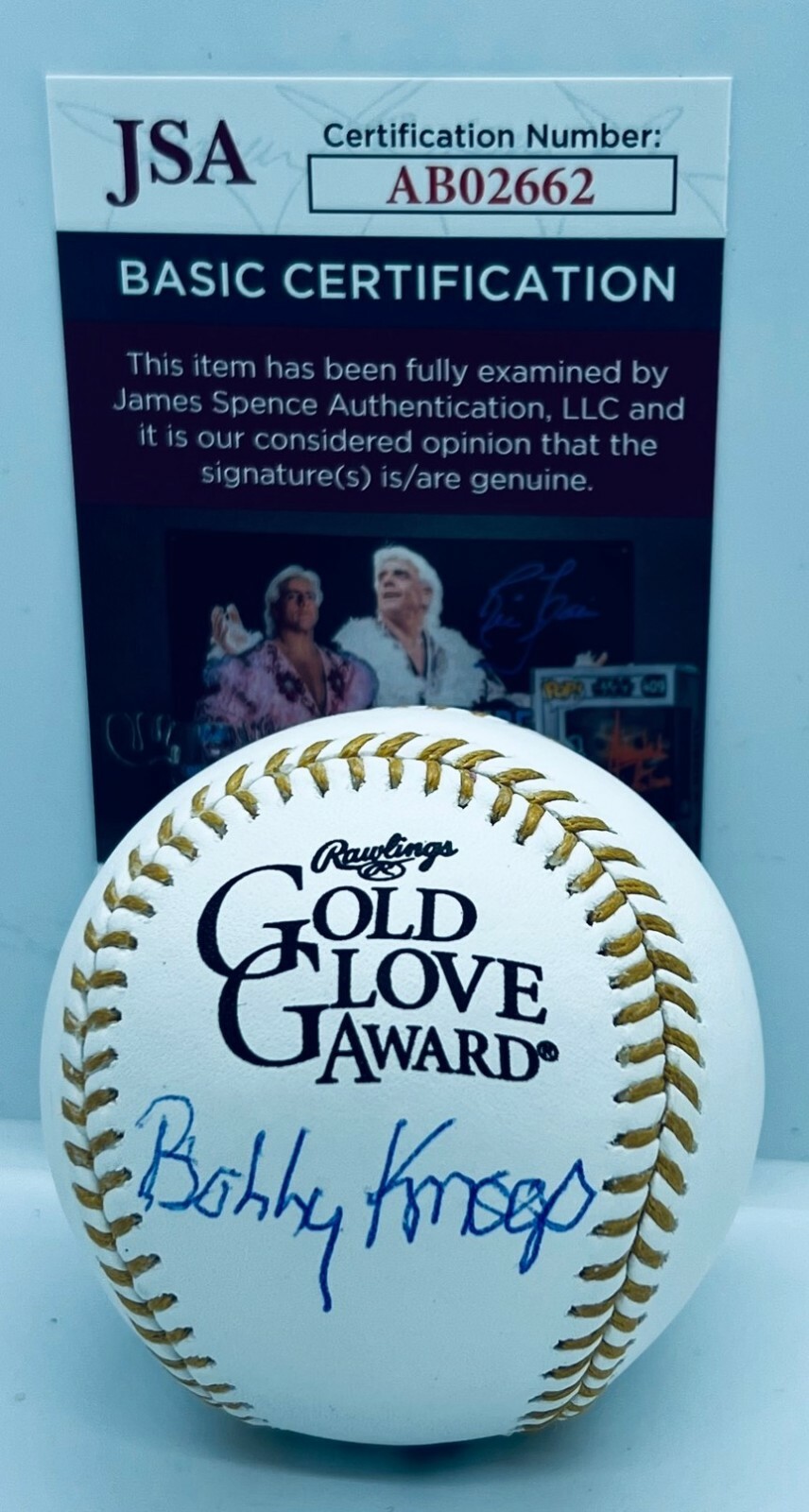 Bobby Knoop California Angels signed Gold Glove Baseball Ball autographed JSA