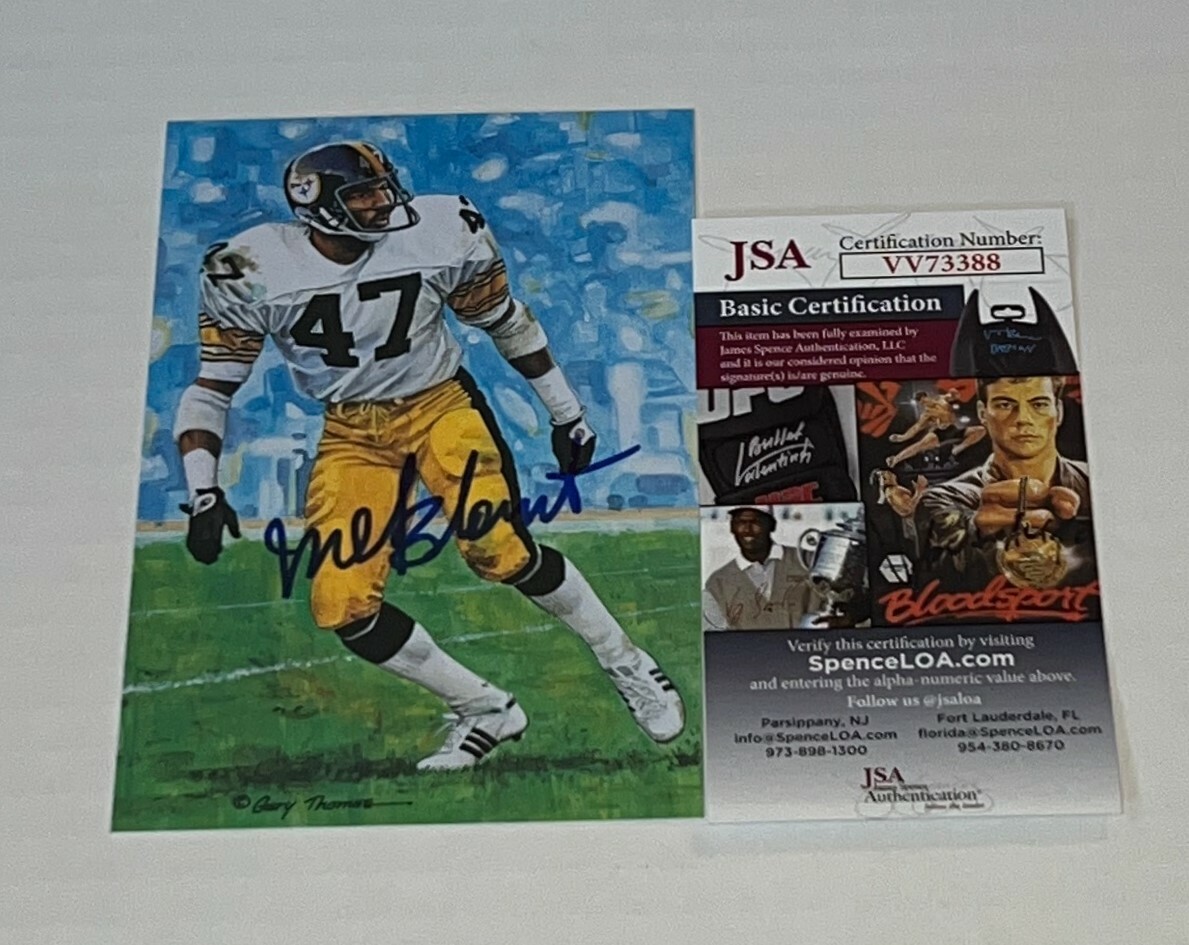 Mel Blount Pittsburgh Steelers signed Goal Line Art Card GLAC autographed JSA
