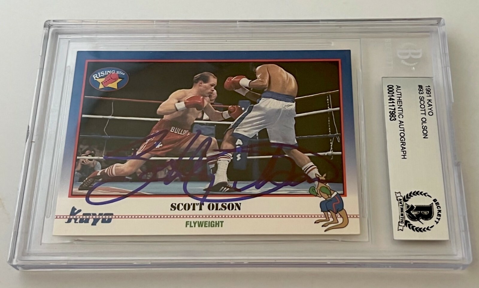 Scott Olson Boxing signed 1991 Kayo #93 Card autographed Beckett Slabbed 3

