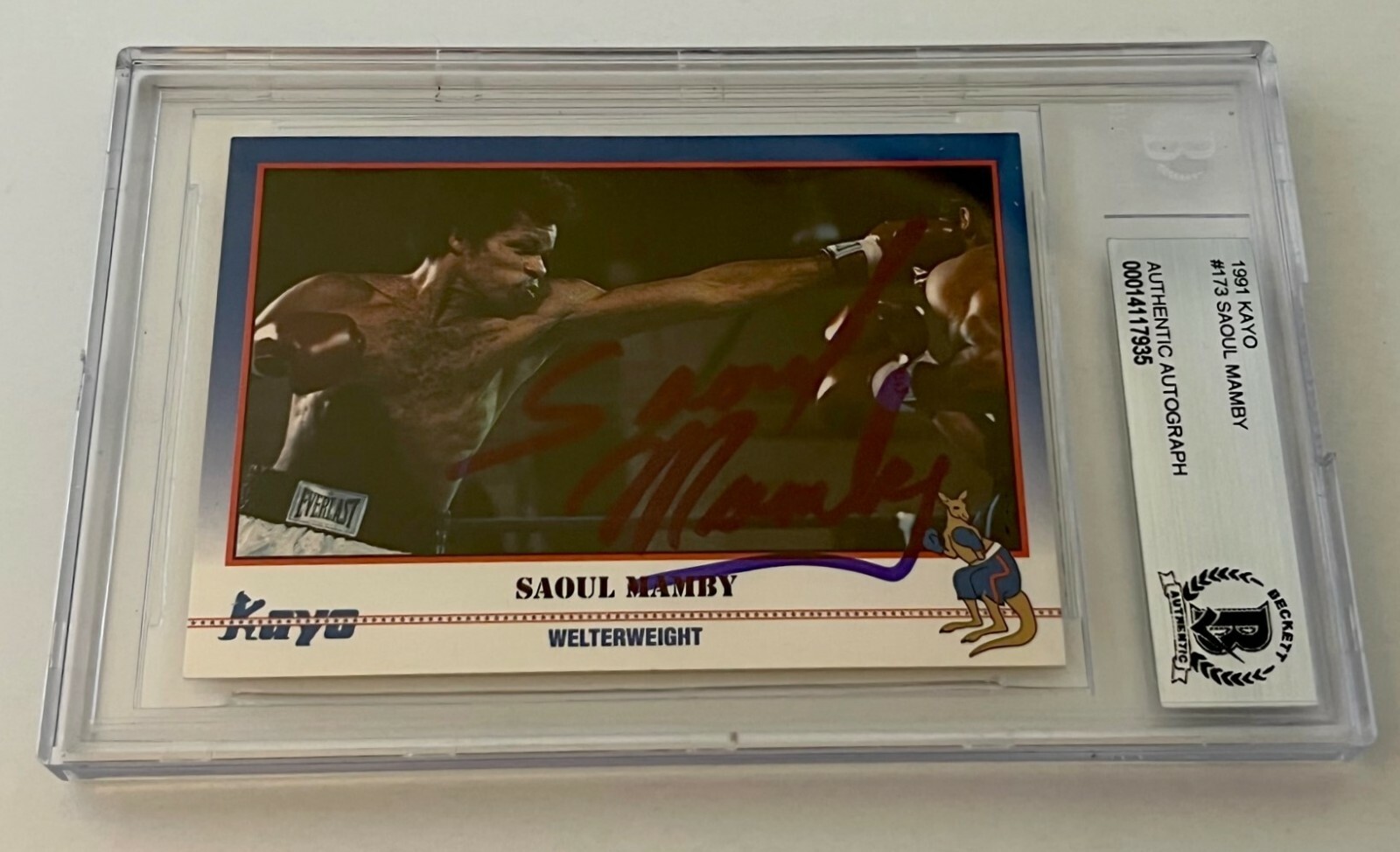 Saoul Mamby Boxing signed 1991 Kayo #173 Card autographed Beckett Slabbed #2
