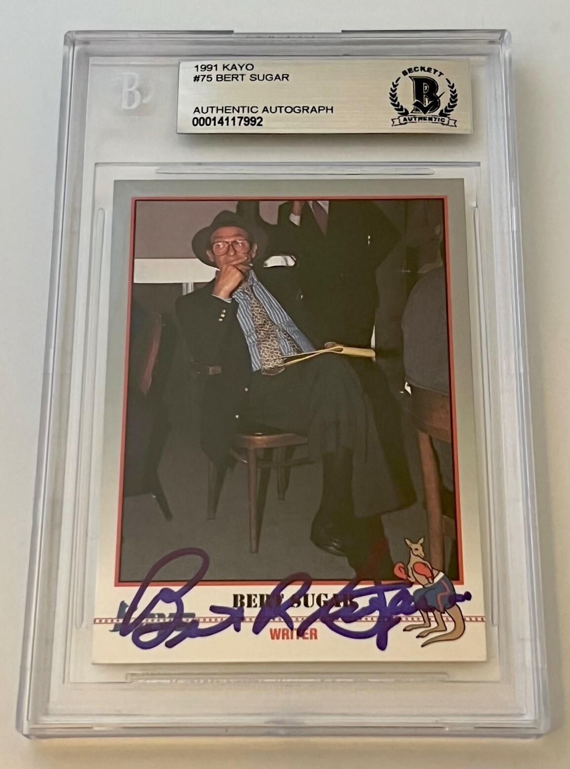 Bert Sugar Boxing signed 1991 Kayo #75 Card autographed Beckett Slabbed
