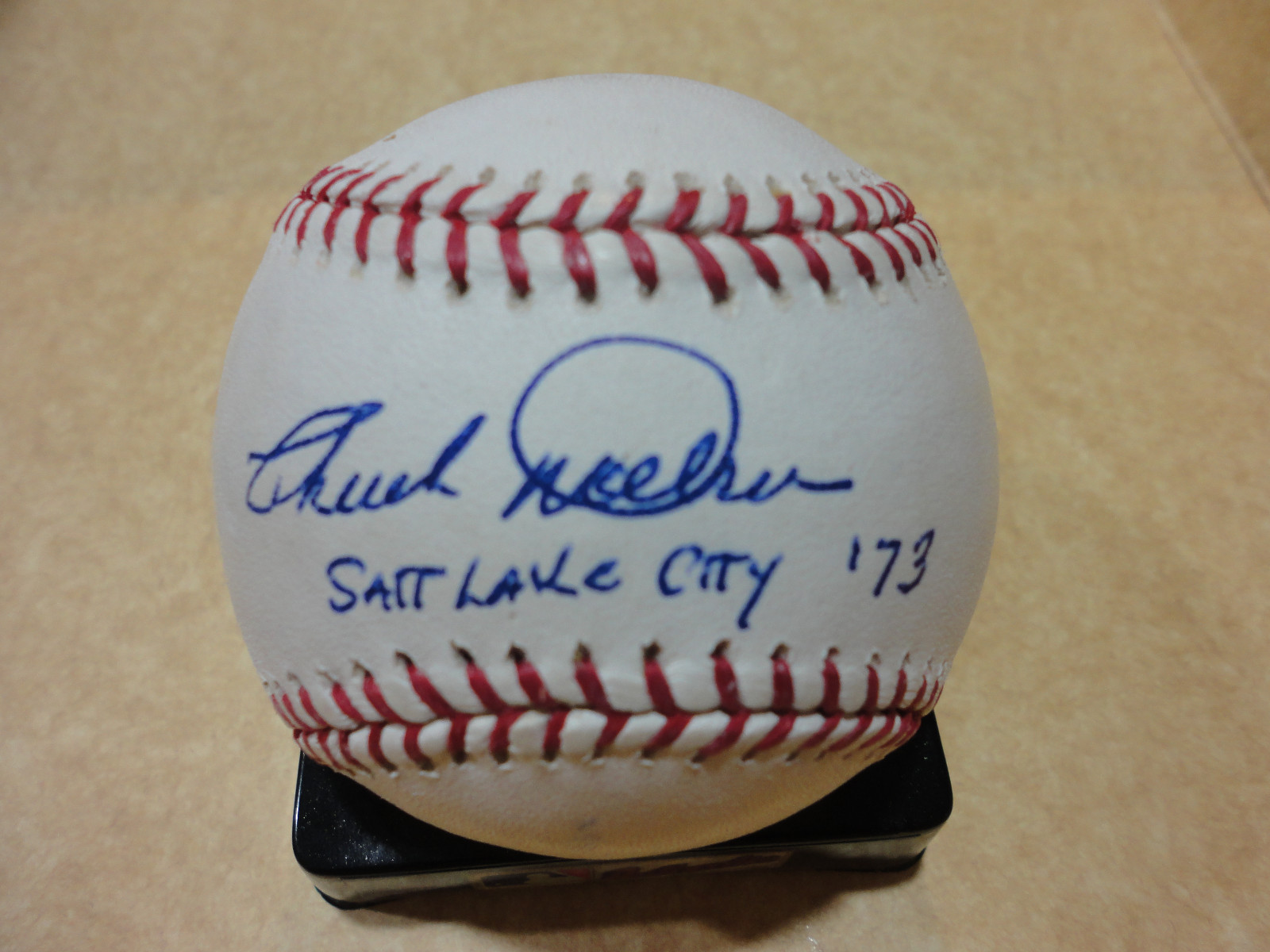 CHUCK DOBSON SALT LAKE CITY 73 SIGNED AUTOGRAPH MAJOR LEAGUE BASEBALL W/COA