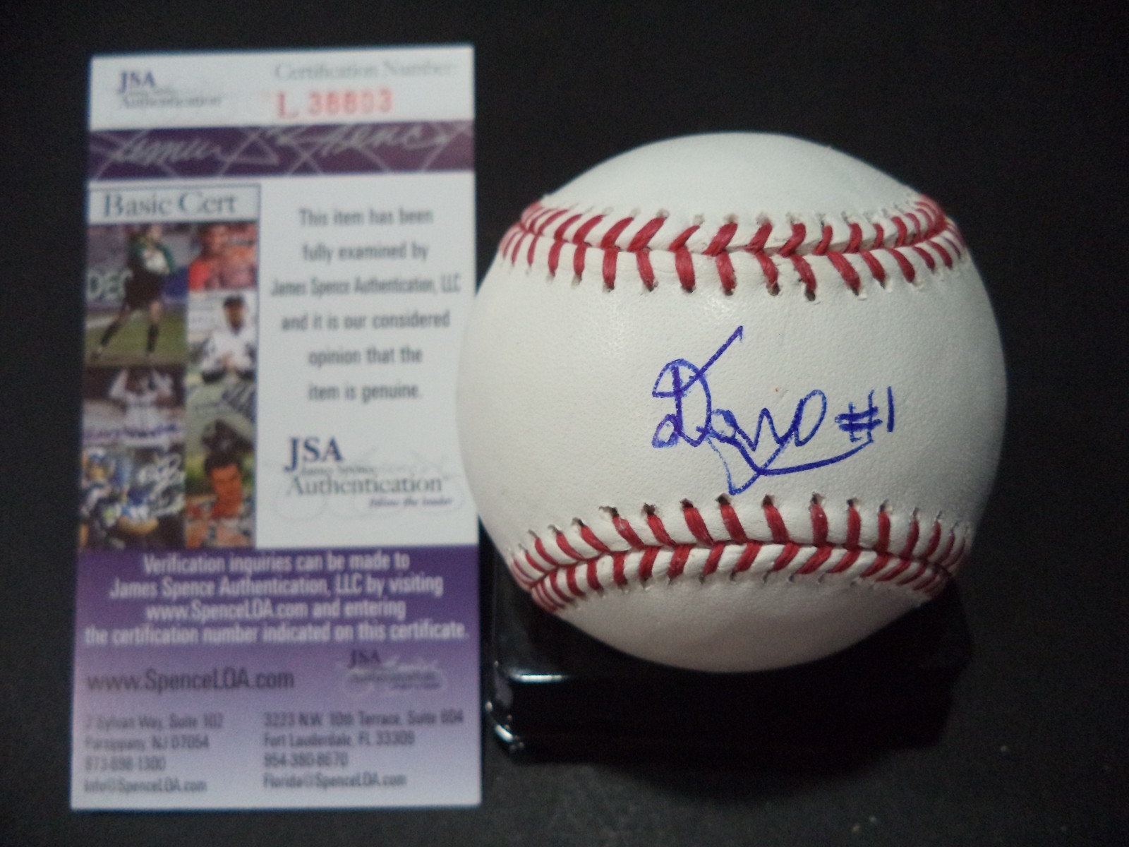 DANNY CARBONELL SF GIANTS SIGNED AUTOGRAPHED ROMLB BASEBALL JSA COA #L38803
