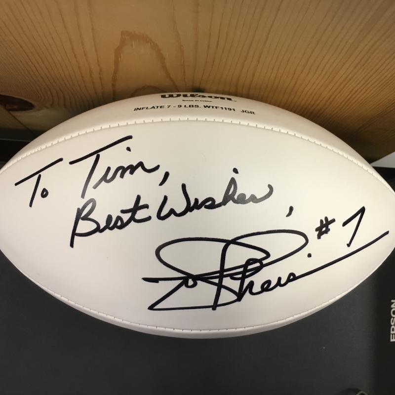 JOE THEISMANN WASHINGTON REDSKINS PERSONALIZED WILSON GODELL FOOTBALL W/COA
