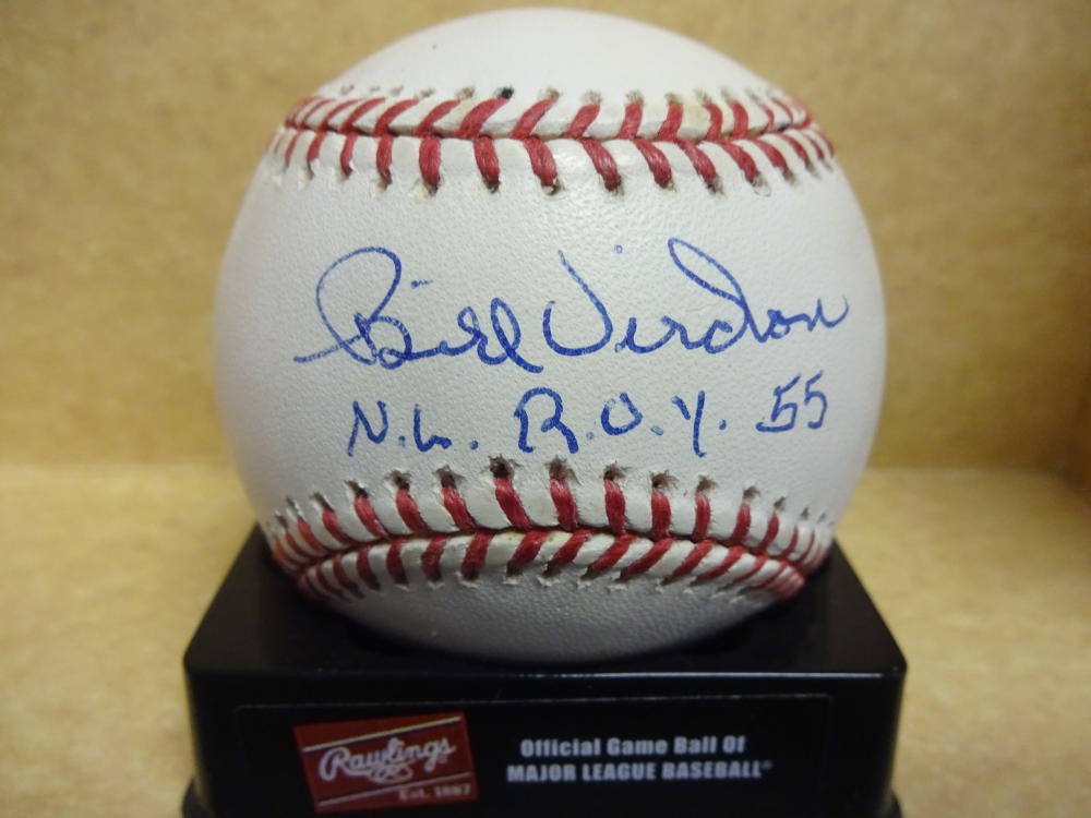 BILL VIRDON N.L. R.O.Y. 55 CARDINALS SIGNED N.L. BASEBALL W/COA COLLECTIBLE MEMORABILIA