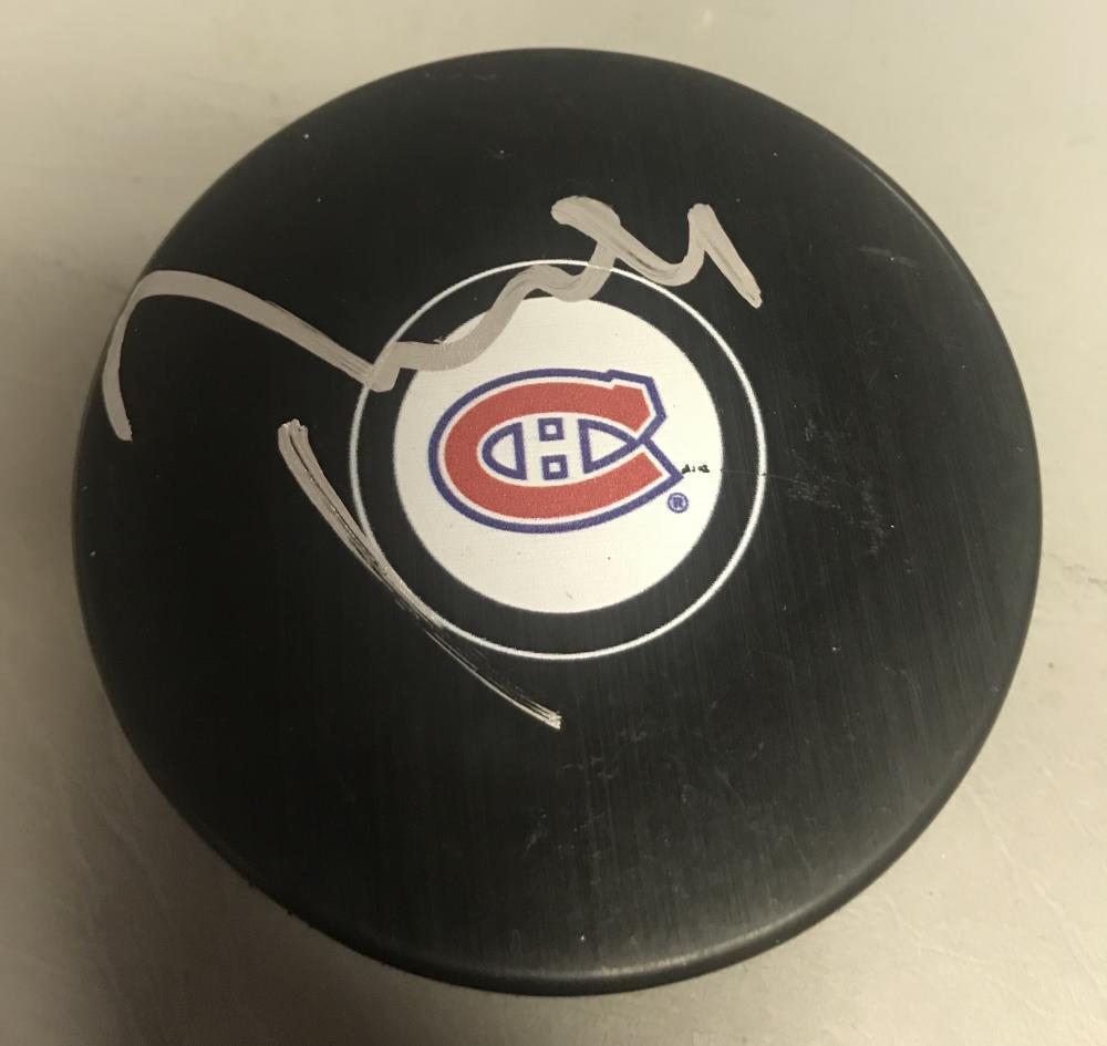 TOMAS PLEKANEC MONTREAL CANADIENS SIGNED AUTOGRAPHED LOGO PUCK W/COA
