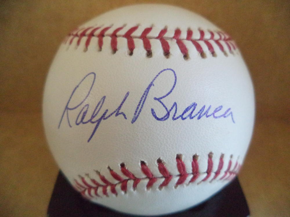 RALPH BRANCA BROOKLYN DODGERS DECEASED SIGNED AUTOGRAPHED M.L. BASEBALL W/COA
