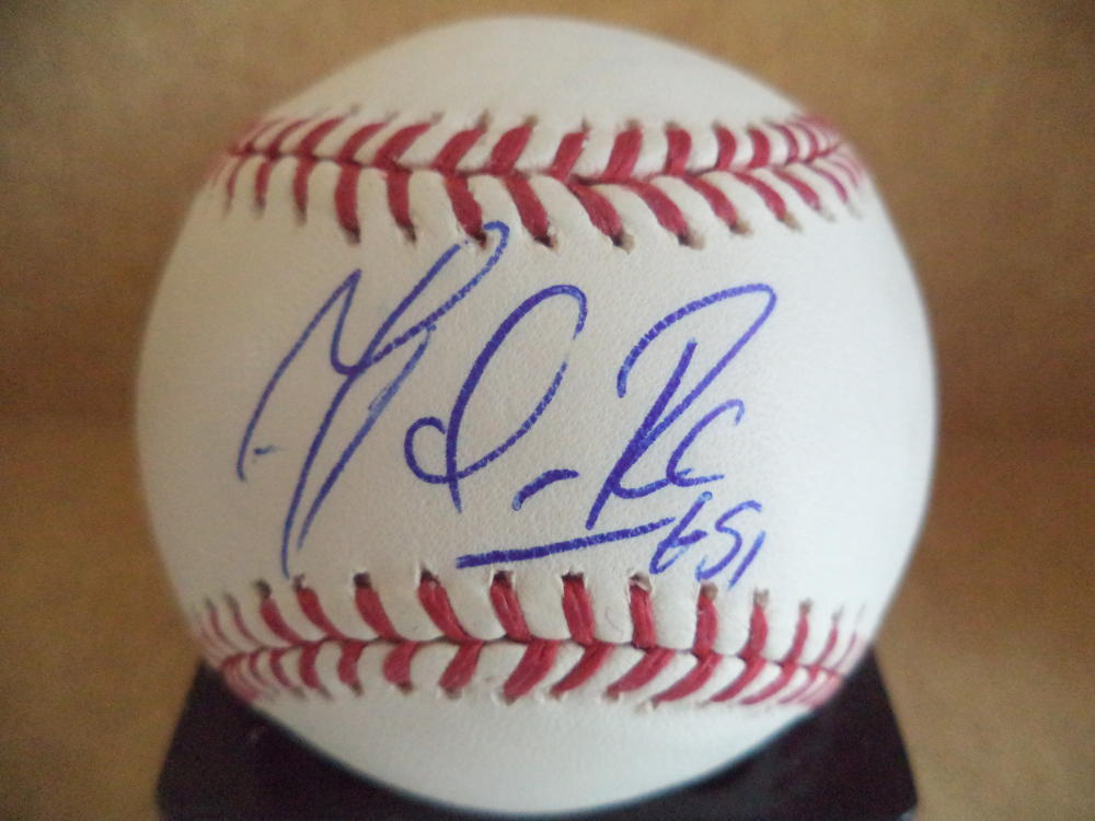 MAX RAMIREZ TEXAS RANGERS SIGNED AUTOGRAPHED M.L. BASEBALL W/COA
