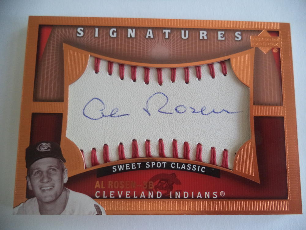 AL ROSEN INDIANS SIGNATURES SWEET SPOT AUTOGRAPH AUTO DECEASED RARE
