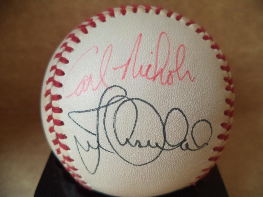 CARL NICHOLS/HARNISCH/TETTLETON SIGNED AUTOGRAPHED OFFICIAL BASEBALL W/COA
