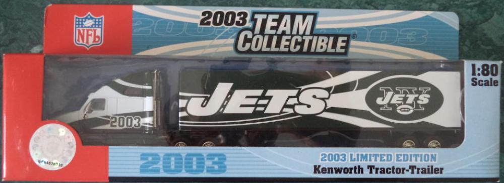 2003 NEW YORK JETS LIMITED EDITION TRACTOR TRAILER 1:80 NEW IN BOX NIB COLLECTIBLE MEMORABILIA