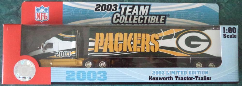 2003 GREEN BAY PACKERS LIMITED EDITION TRACTOR TRAILER 1:80 NEW IN BOX NIB COLLECTIBLE MEMORABILIA