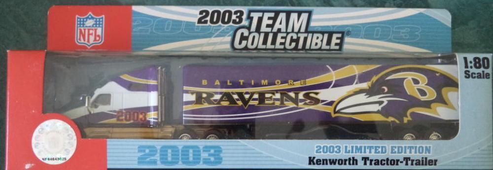2003 BALTIMORE RAVENS LIMITED EDITION TRACTOR TRAILER 1:80 NEW IN BOX NIB COLLECTIBLE MEMORABILIA