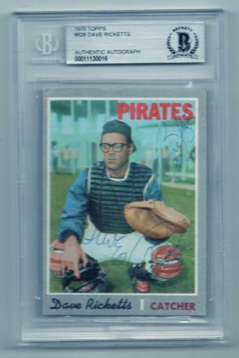 1970 TOPPS DAVE RICKETTS PIRATES VINTAGE SIGNED CARD BECKETT AUTHENTIC AUTO COLLECTIBLE MEMORABILIA