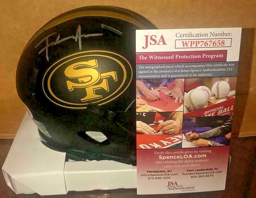 FRANK GORE SAN FRANCISCO 49ERS SIGNED ECLIPSE SPEED MINI HELMET JSA WITNESSED
