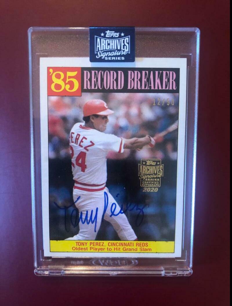 2020 TOPPS ARCHIVES SIGNATURE RETIRED AUTO TONY PEREZ REDS ON CARD 12/50 COLLECTIBLE MEMORABILIA
