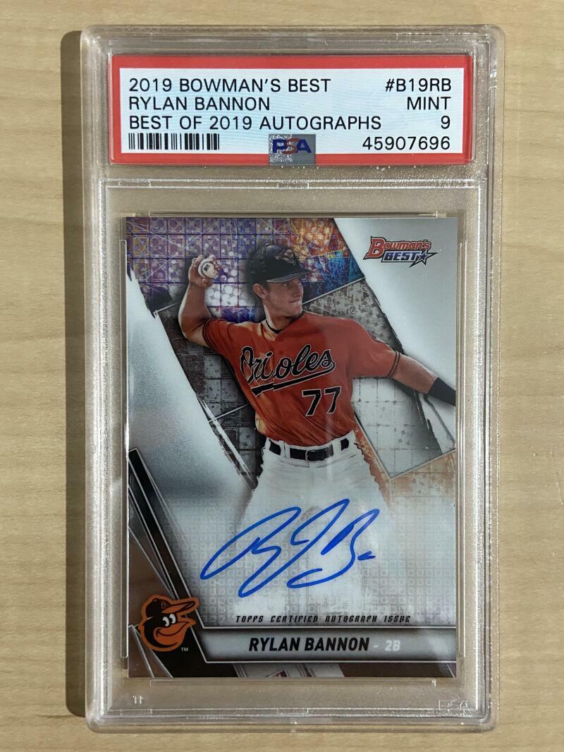 2019 BOWMAN'S BEST RYLAN BANNON ORIOLES BEST OF 2019 AUTOGRAPHS MINT PSA 9