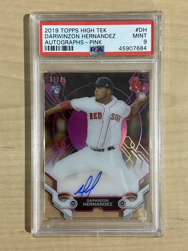 2019 TOPPS HIGH TEK DARWINZON HERNANDEZ AUTOS -PINK #DH 01/75 MINT PSA 9
