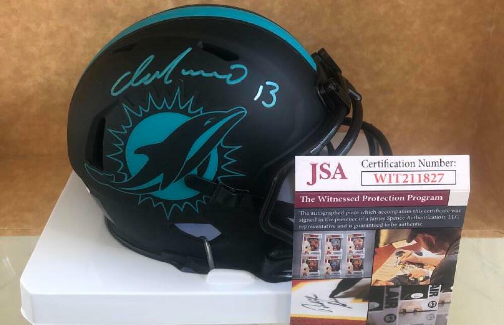 DAN MARINO MIAMI DOLPHINS SIGNED AUTO ECLIPSE SPEED MINI HELMET JSA WITNES
