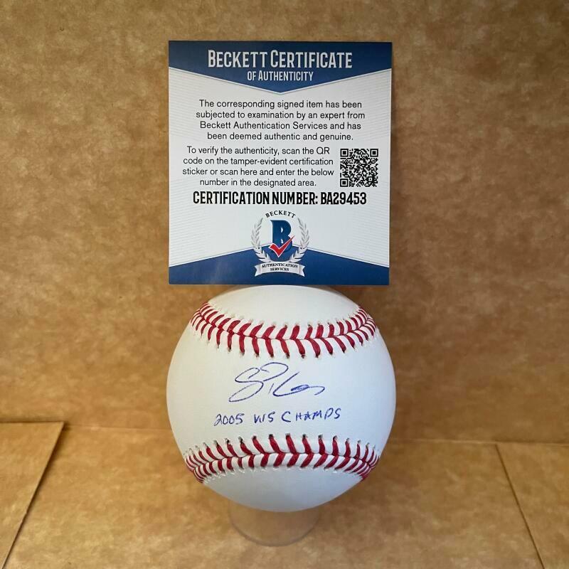 SCOTT PODSEDNIK 2005 WS CHAMPS WHITE SOX SIGNED M.L. BASEBALL BAS BA29453
