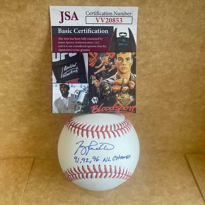 TERRY PENDLETON BRAVES 91,92, 96 NL CHAMPS SIGNED AUTOGRAPHED JSA VV20853
