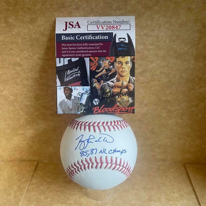 TERRY PENDLETON CARDINALS 85,87 NL CHAMPS SIGNED AUTOGRAPHED JSA VV20847

