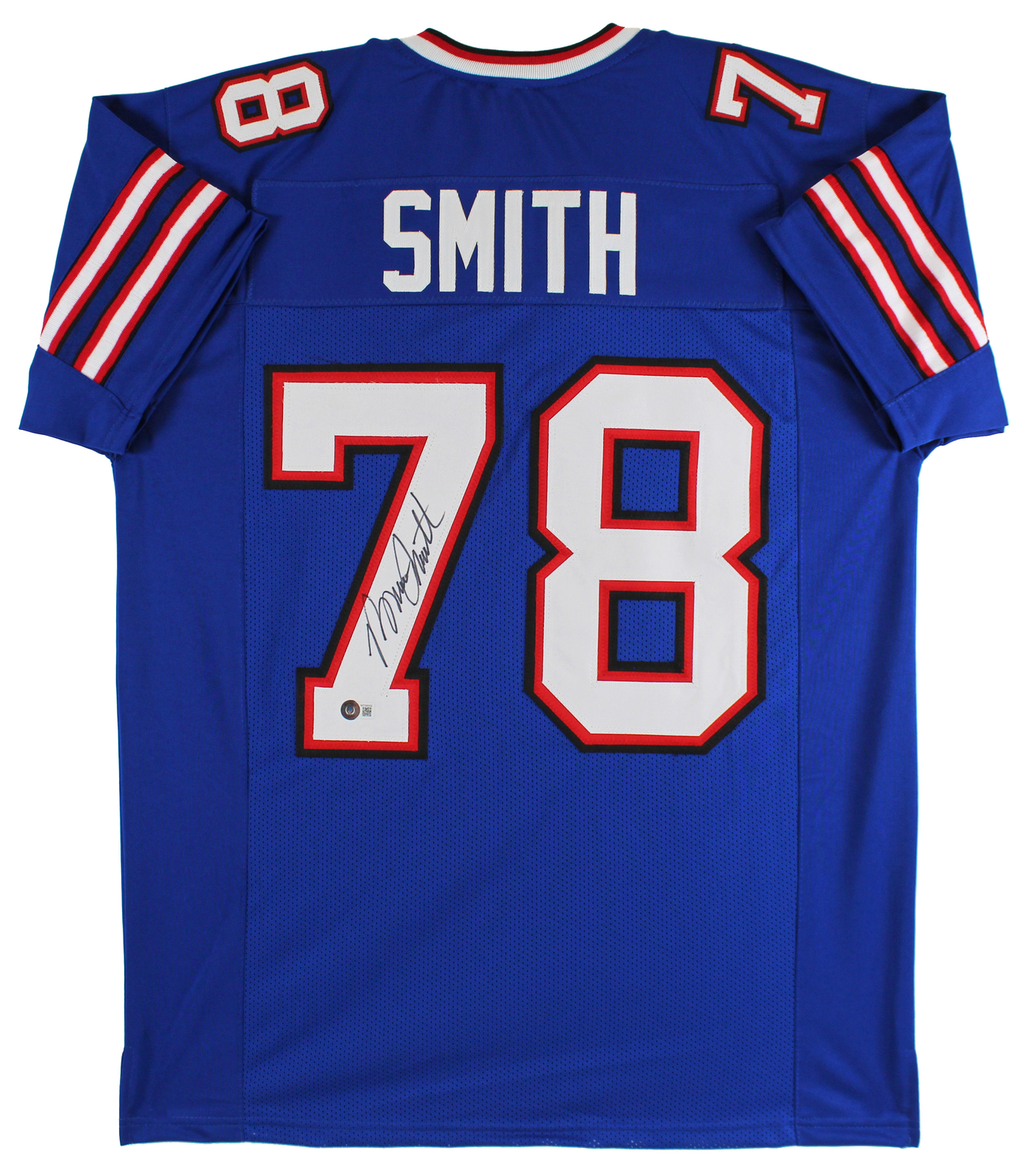 Bruce Smith Authentic Signed Blue Pro Style Jersey Autographed BAS Witnessed
