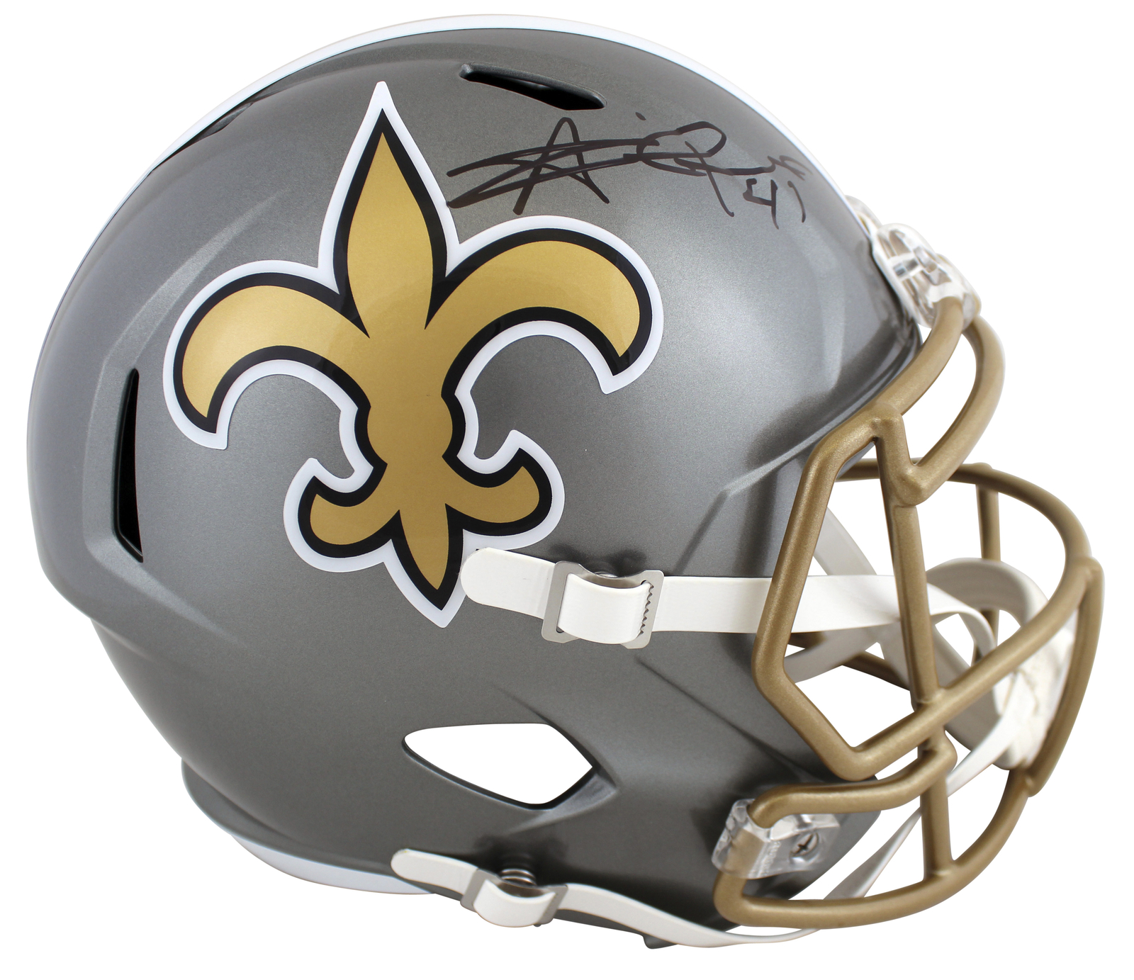 Saints Alvin Kamara Signed Flash Full Size Speed Rep Helmet BAS Witnessed
