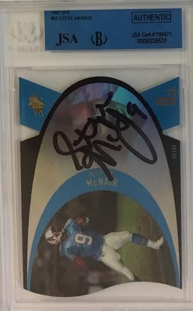 STEVE MCNAIR SIGNED AUTOGRAPH NFL TENNESSEE TITANS JSA BECKETT ENCAPSULATED SPX COLLECTIBLE MEMORABILIA