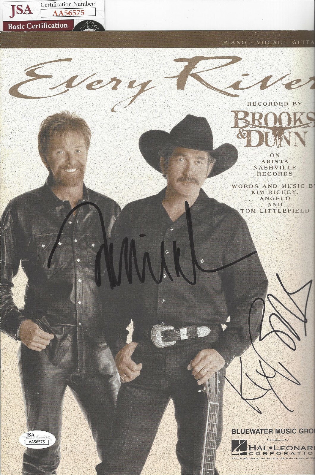 BROOKS & DUNN Signed Autograph Sheet Music 