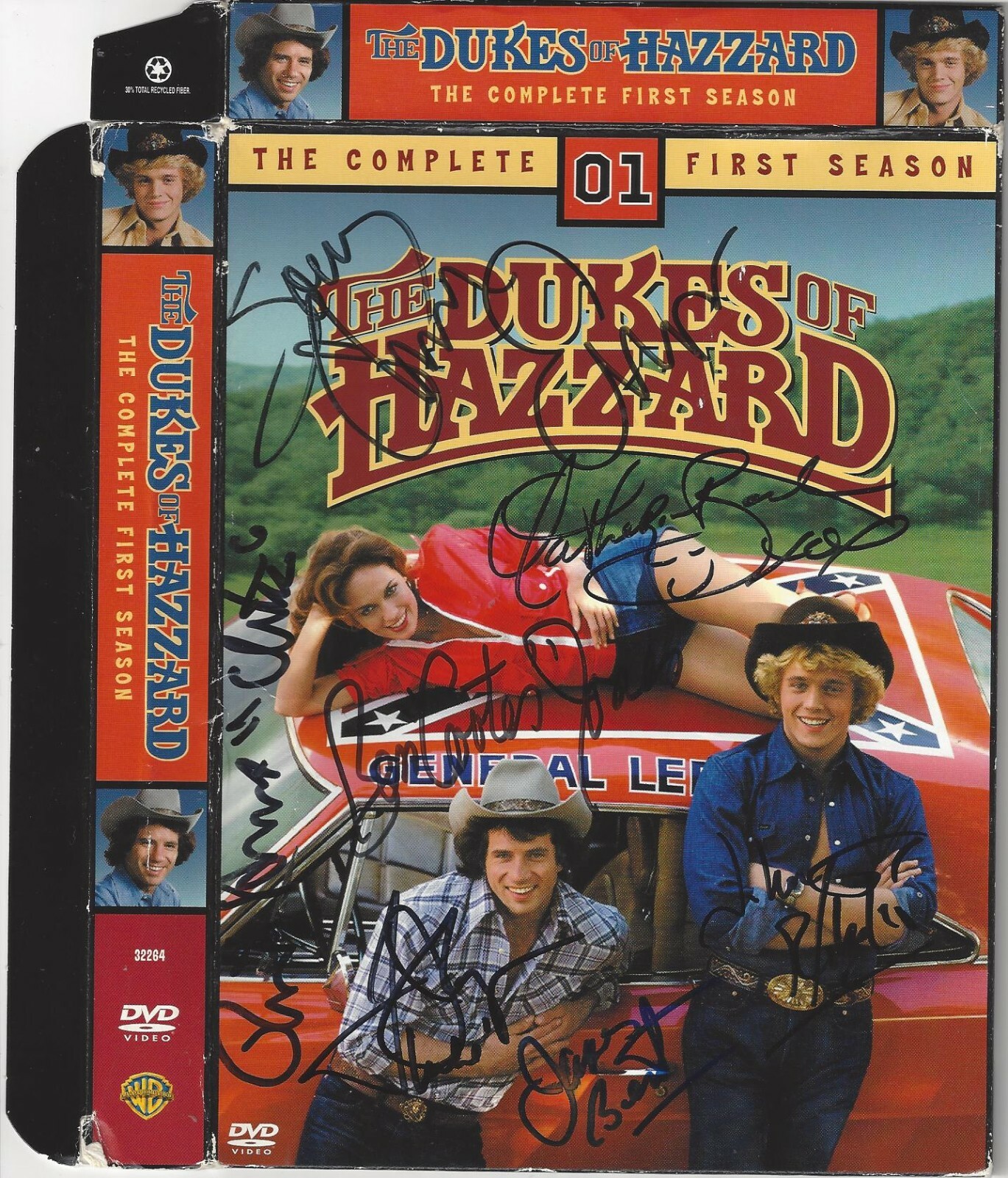 DUKES OF HAZZARD Signed Autograph DVD Cover BACH SCHNEIDER WOPAT BEST +3 JSA LOA
