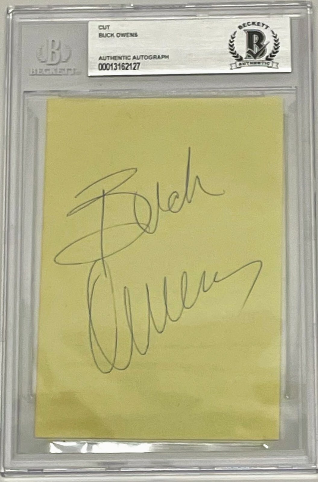 BUCK OWENS Signed Autograph Encapsulated Album Page Slabbed BAS
