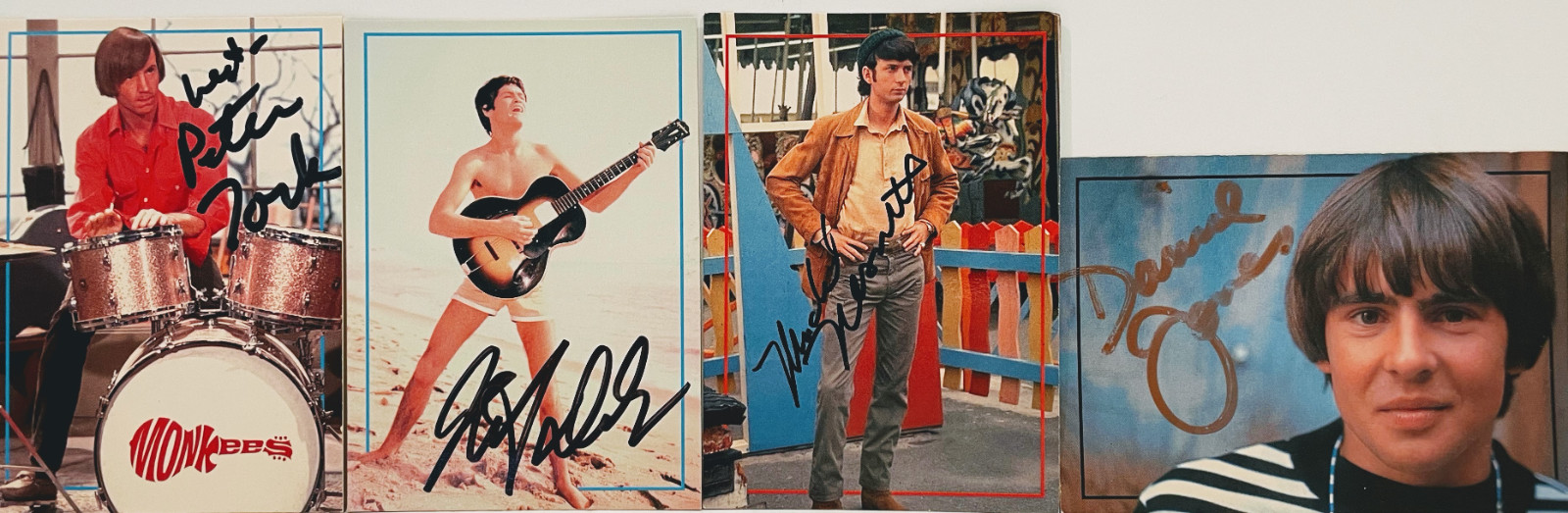 THE MONKEES Signed Autograph Trading Cards Set Jones,Nesmith,Dolenz,Tork JSA LOA
