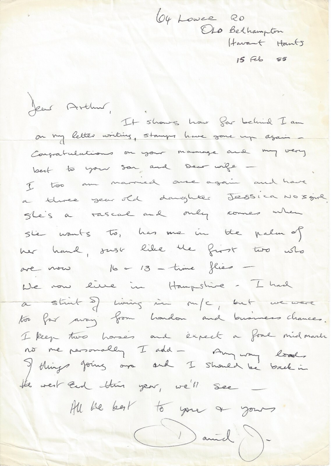 DAVY JONES THE MONKEES Signed Autograph Letter JSA COA
