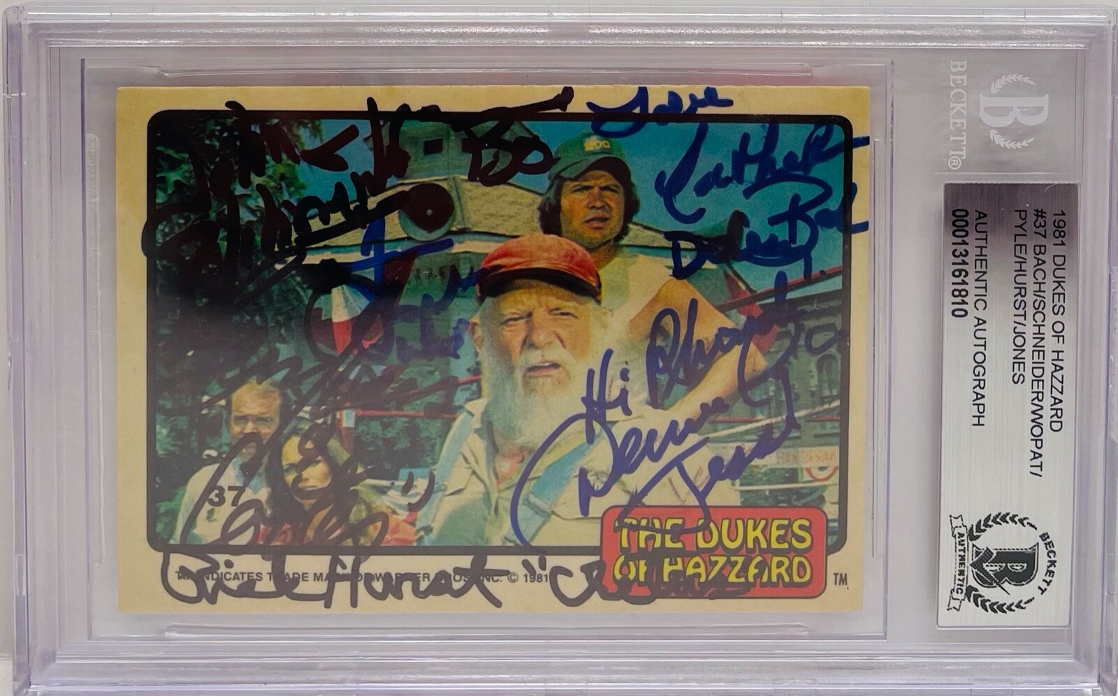 BACH PYLE SCHNEIDER WOPAT HURST JONES Dukes of Hazard Signed Slabbed Beckett
