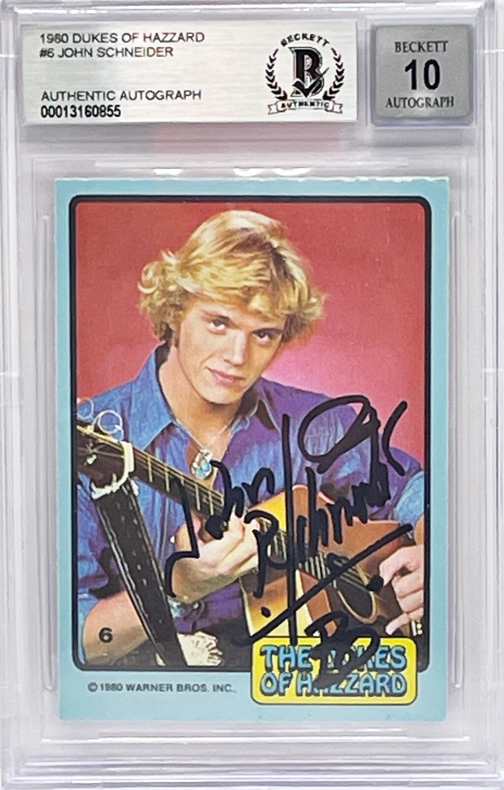 JOHN SCHNEIDER Signed Graded 10 Slabbed Encapsulated Dukes of Hazzard Beckett
