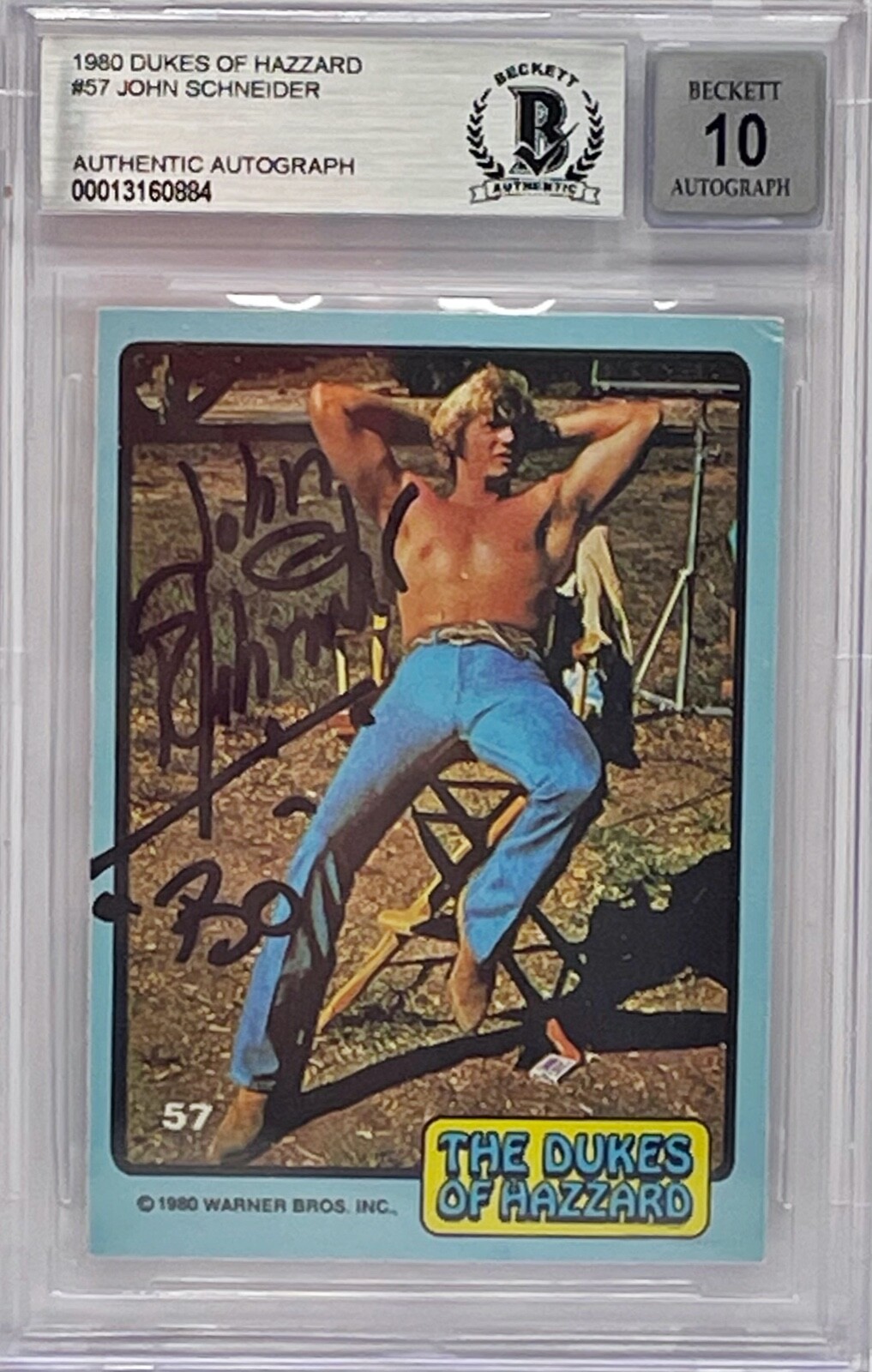 JOHN SCHNEIDER Signed Graded 10 Slabbed Encapsulated Dukes of Hazzard Beckett
