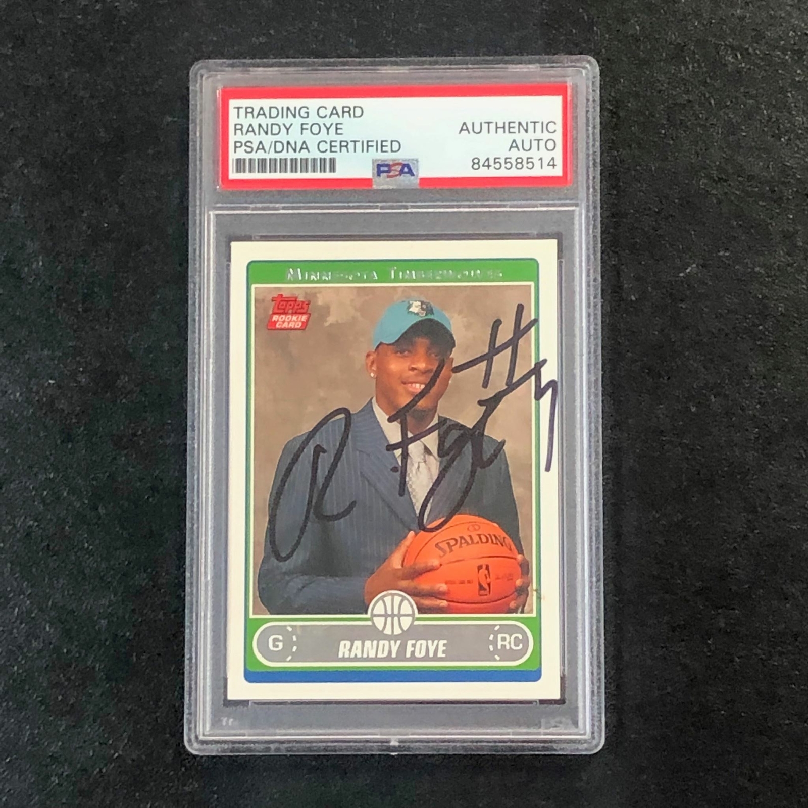 2006-07 Topps #250 Randy Foye Signed Card AUTO PSA Slabbed RC Minnesota Timberwo
