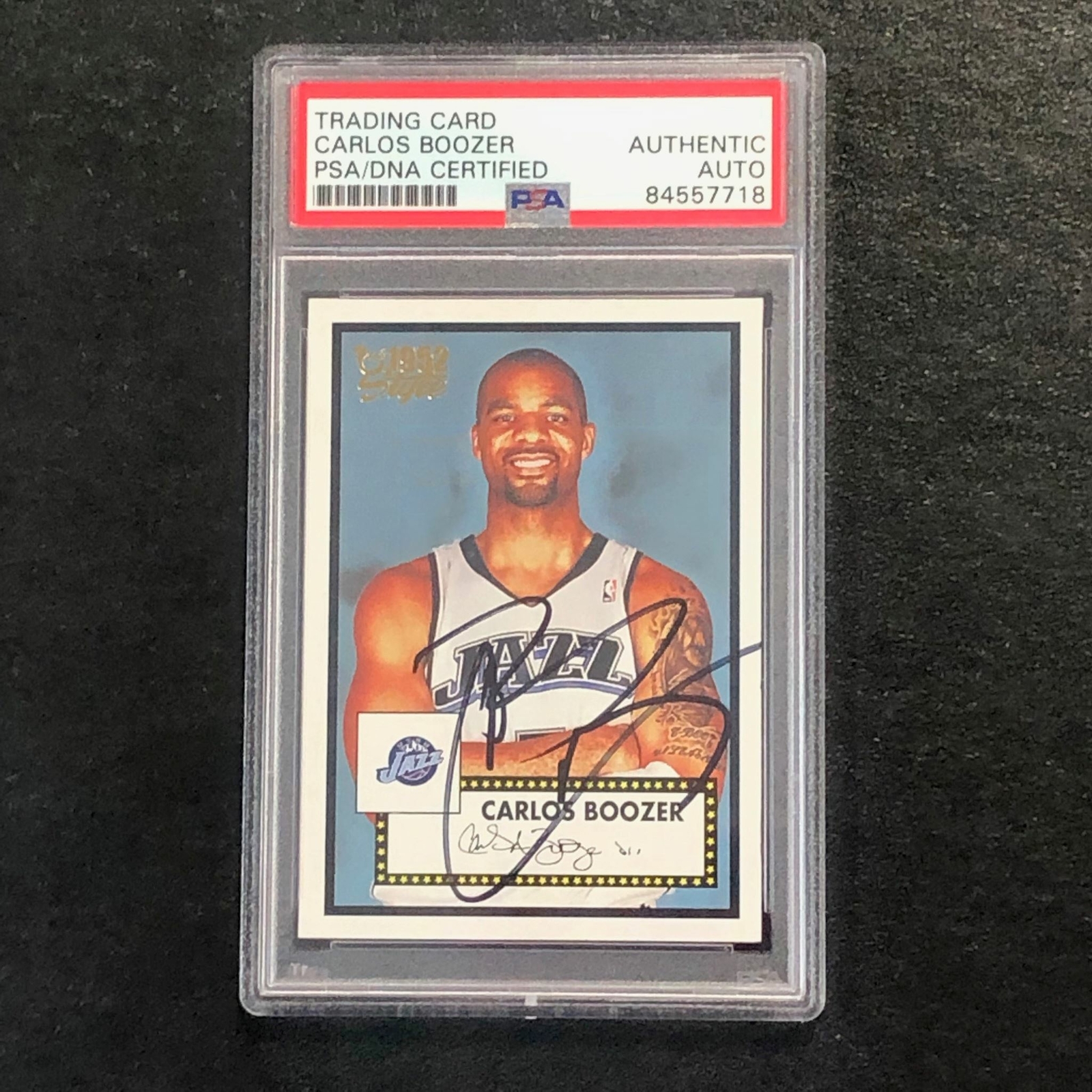 2005-06 Topps 1952 Style #130 Carlos Boozer Signed Card AUTO PSA Slabbed Jazz
